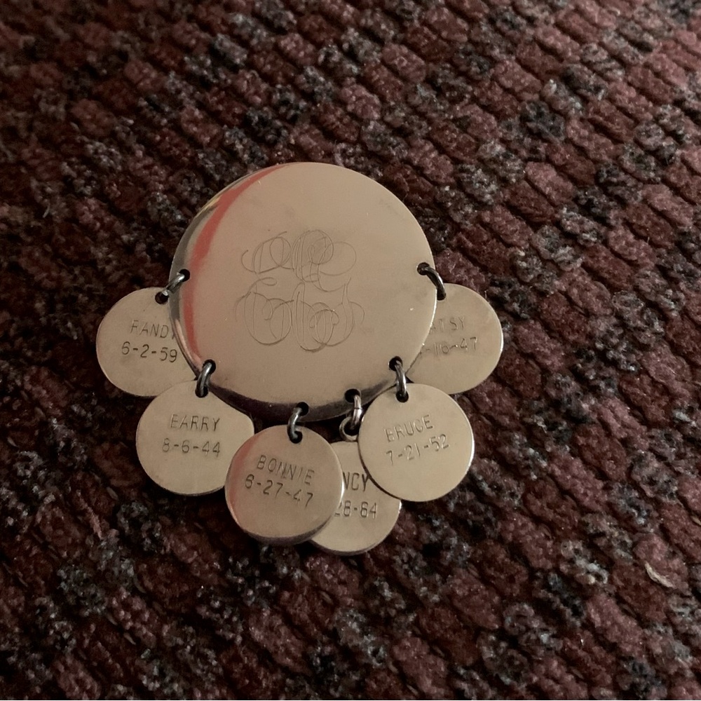 Vintage Sterling Engraved Mother’s Pin